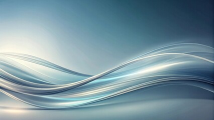 Aufkleber - Serene Flowing Abstract Waves A Smooth Gradient of Pastel Blues and Silvery Hues