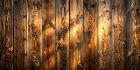 Aufkleber - Richly Textured Wooden Planks, Showing Warm Hues and Intricate Grain Patterns, Ideal for Rustic Design Projects
