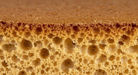 Leinwandbilder - Detailed close up showing the porous texture of a light brown sponge