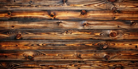 Aufkleber - Rustic Wooden Planks A Rich Texture of Burnished Wood Grain with Knots and Varied Tones for Design Projects