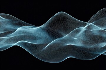 Wall Mural - digital waves flow smoothly against a dark background creating a mesmerizing visual display of light
