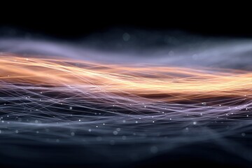 Wall Mural - colorful light trails swirl in dark background creating an abstract pattern of energy and motion