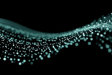 Wall Mural - dynamic wave of glowing dots creating a mesmerizing visual experience against a dark background