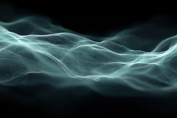 Wall Mural - ethereal waves of light gracefully move through darkness in an abstract representation of tranquilit