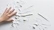 © BaiBoon88 - Applying white paint with hand on textured surface indoor artistic process minimalist viewpoint