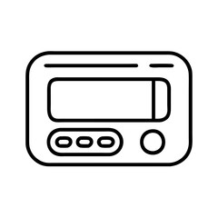 Outline blood pressure monitor vector icon for medical device and healthcare application design needs