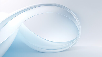 Leinwandbilder - A sleek and futuristic wallpaper featuring flowing gradient blue and white curved circular shapes on a white background, ideal for high-tech presentations, web design, and elegant display banners.

