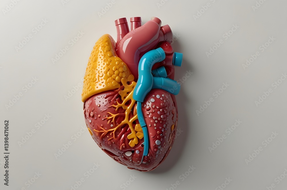 A detailed anatomical model of a human heart showcasing its chambers ...