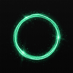 Wall Mural - sparkling rings with fire effects. fiery circles on transparent background. burning twirling rings.