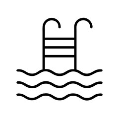 Wall Mural - swimming pool ladder icon vector illustration for summer vacation and recreation design element