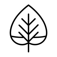 Leaf vector icon simple outline drawing nature plant tree leaves botanical garden foliage element design