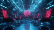 © Oliur_studio - Digital Brainwave: A captivating digital illustration showcases a futuristic room dominated by an intelligent processing system and a human brain, evoking themes of AI and information processing.