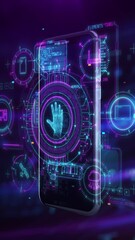 Wall Mural - infographics about user identification on a smartphone.