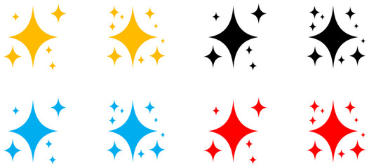 Sparkle stars icon set. Shine icons for app user interface and web elements