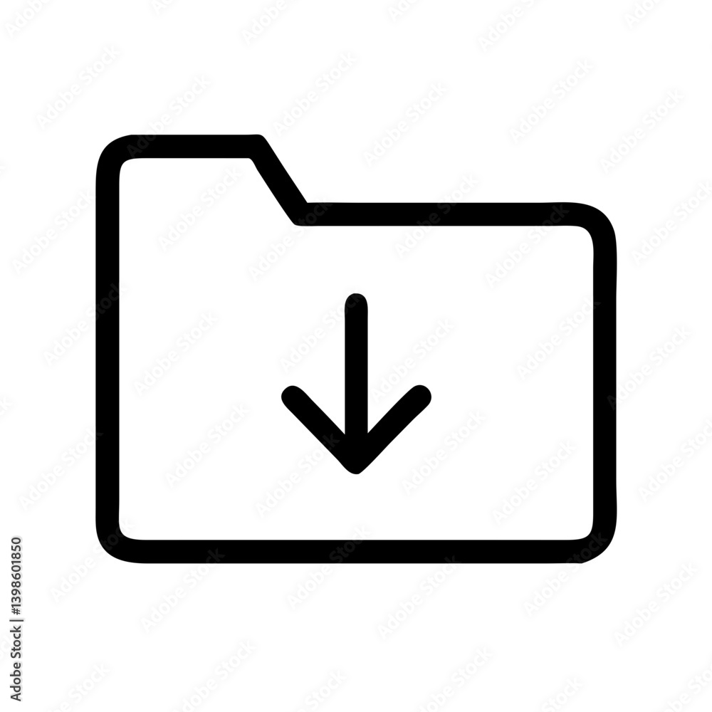 folder download  vector flat icon