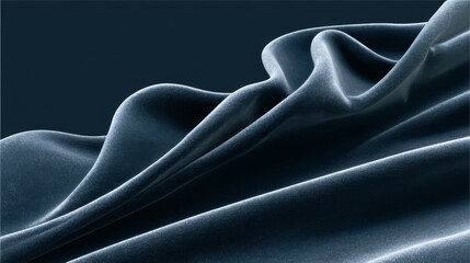 Poster - A top-down view captures the lush texture of deep navy velvet, illuminated by soft lighting against a dark background, creating an elegant composition