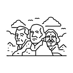 Wall Mural - mount rushmore icon, mount rushmore vector illustration-simple illustration of mount rushmore, perfe