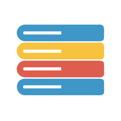Poster - Stack of Closed Books Icon for Learning and Knowledge