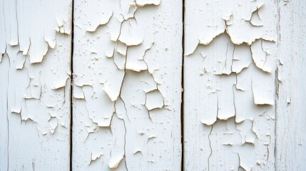 Leinwandbilder - Old wooden planks reveal a textured surface with cracks and peeling paint, capturing the character of aged materials in a rustic environment