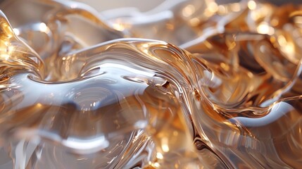 Wall Mural - Liquid Gold Abstract Fluid Sculpture of excellence in splendor beyond compare with grace in style