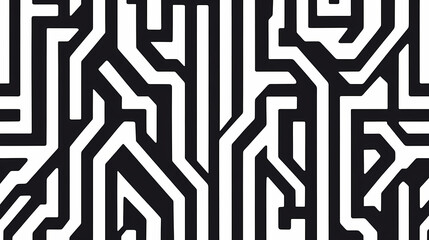 Wall Mural - abstract black and white geometric lines background pattern texture design template modern digital a