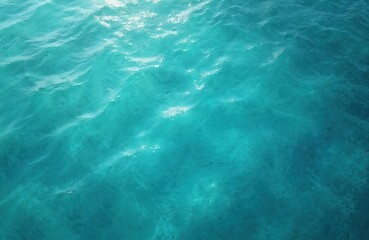 Leinwandbilder - Aerial top view turquoise water surface. Clear transparent ocean texture background, abstract pattern. Turquoise sea water background, wallpaper, vacation, travel. Tranquil scene, nature, paradise,