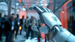 © Alona - A sleek robotic hand emerges from a display, symbolizing innovation and human connection.