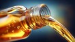 © NovaVision - The flowing golden liquid pours from a transparent bottle, creating a visually appealing composition.