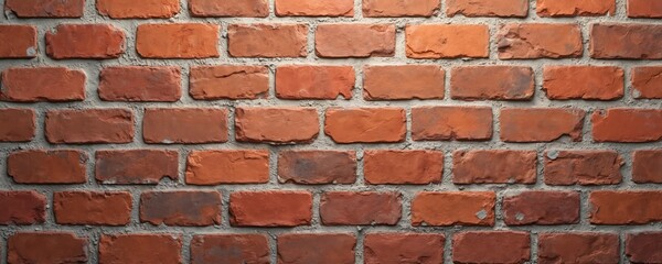 Leinwandbilder - Red brick wall seamless pattern. Texture of aged grunge masonry. Rough surface ideal for construction design, architecture, wallpaper background or building exterior facades.