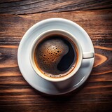 Top View of a Rich Americano Coffee in a Stylish Cup