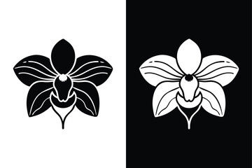 Wall Mural - Orchid flower icon vector on White Background ,Vector Art Illustration on white background.