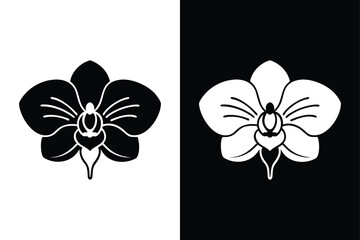 Wall Mural - Orchid flower icon vector on White Background ,Vector Art Illustration on white background.