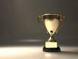 © Muzy Studio - Champion award trophy in studio lighting for high-performance success, recognition, and reward presentation