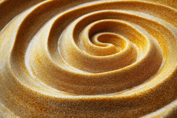 Wall Mural - golden spiral textured surface, abstract background with swirling, concentric circles.