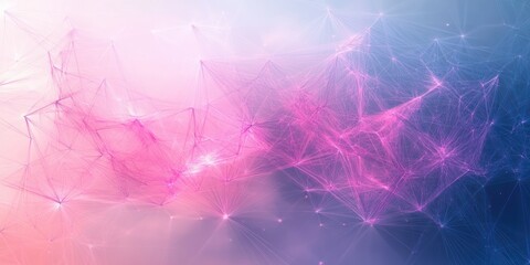 Fototapete - Geometric Abstract Background with Lines Dots Plexus Network Digital Mesh Technology Modern Design