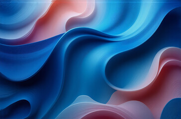 Canvas Print - abstract flowing waves of blue, red, and white colors create a smooth and dynamic background with cu