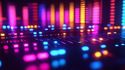 Wall Mural - Abstract colorful glowing lights create a futuristic or technological background.