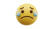 © MumarProject - Emotional 3D Crying Smiley Face Emoticon with Expressive Tears and Sadness