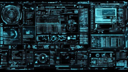 Futuristic digital dashboard interface