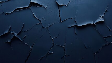 Wall Mural - Abstract navy blue background featuring a dark slate texture with cracks and a rough stone surface, ideal for design or wallpaper use. 3D rendered with deep shadows.