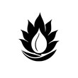 © MatandSterre - Minimalist Lotus Flower Logo - Black and White, Nature Symbol