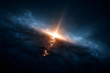Wall Mural - Powerful Galaxy Core Emitting Bright Light