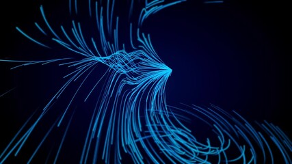 Wall Mural - abstract luxurious, premium glittering particles grid motion background floating in cyberspace loop 