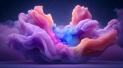 Wall Mural - Vibrant Cosmic Explosion with Colorful Light and Glowing Clouds