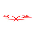 © lukman - Elegant red decorative border design with swirling elements on a white background for creative use