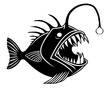 © Print - Anglerfish Vector Silhouettes & SVG Icon, Anglerfish Icon Vector