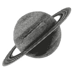 Wall Mural - planet with rings halftone grunge vector design element
