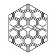© MdAkram - Hexagon Honeycomb Line Art, Silhouette, Vector, Icon, Logo, White Background.