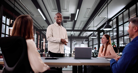 Wall Mural - professional business meeting in corporate boardroom