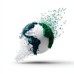 Aufkleber - Abstract Global Network: A Conceptual Visualization of Connectivity and Technological Advancements